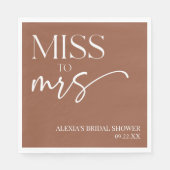 ミス・トゥ・ミセス ブラウン ボヘミア ブライダル シャワー スタンダードランチョンナプキン (正面)