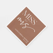 ミス・トゥ・ミセス ブラウン ボヘミア ブライダル シャワー スタンダードランチョンナプキン (角)