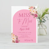 ミス・トゥ・ミセス ホットピンク フラワー ブライダルシャワー 招待状 (スタンド正面)