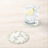 ミス・トゥ・ミセス モダンエレガントな葉の装飾 ブライズシャワー ペーパーコースター (インサイチュ)