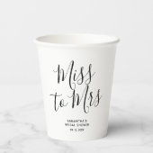 ミス・トゥ・ミセス モダン シック ブライダル シャワー 紙コップ (裏面)