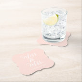 ミス・トゥ・ミセス モダン シンプル ピンク ブライダル シャワー ペーパーコースター (インサイチュ)