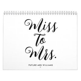 ミス・トゥ・ミセス モダン ブライダル シャワー バチェロレッテ カレンダー