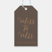 ミス・トゥ・ミセス モダン ブライダル シャワー バチェロレッテ ギフトタグ (裏面)