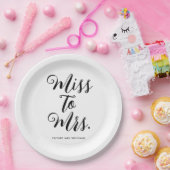 ミス・トゥ・ミセス モダン ブライダル シャワー バチェロレッテ ペーパープレート (パーティー)