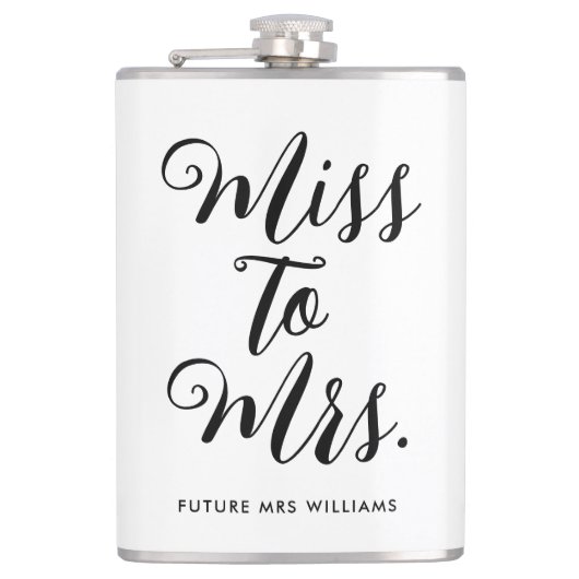 ミス・トゥ・ミセス モダン ブライダル シャワー フラスク (正面)