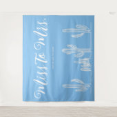 ミス・トゥ・ミセス モダン ボーホー カクタス ブルー ブライズメイド タペストリー (正面)