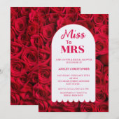 ミス・トゥ・ミセス レッドローズ アーチ ブライダルシャワー 招待状 (正面/裏面)