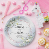 ミス トゥ ミセス 緑豊かな幾何学模様のウェディングシャワーペーパー ペーパープレート (パーティー)