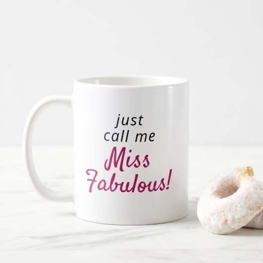 ミス ファビュラス 引用 現代的 かわいい マグカップ (ドーナツ)