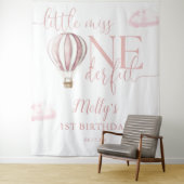 ミス・ワンダフルバルーン 1歳誕生日写真 背景 タペストリー (インサイチュ)