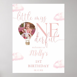 ミス・ワンダフル フォト バルーン 1歳の誕生日おめでとう ポスター