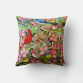 ミズキの枕の裏庭の野生の鳥 クッション (裏面)