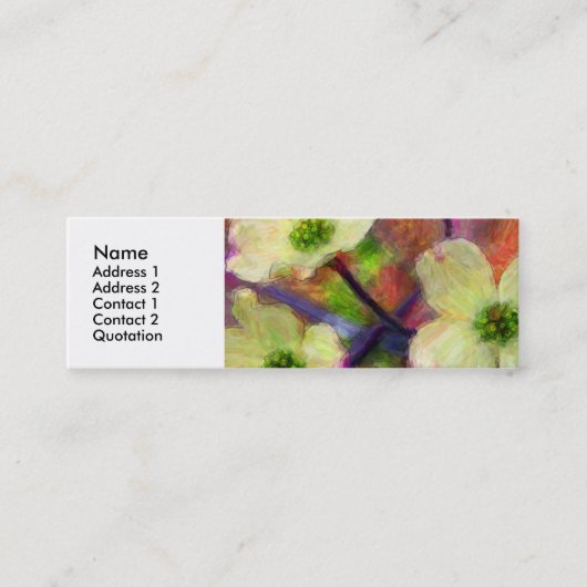 ミズキの花のプロフィールカード スキニー名刺 (正面)