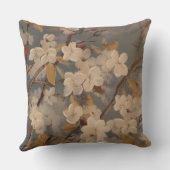 ミズキの花の絵画 クッション (裏面)