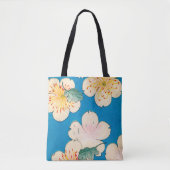 ミズキの花の色のWoodblockのプリント トートバッグ (正面)