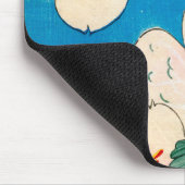 ミズキの花の色のWoodblockのプリント マウスパッド (コーナー)