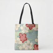 ミズキの花のWoodblockのプリント トートバッグ (正面)