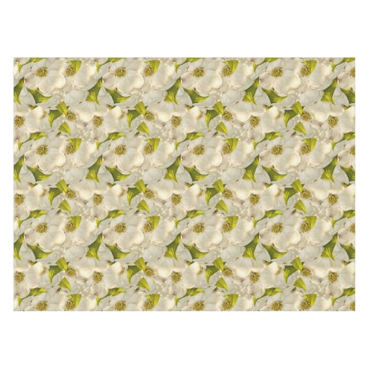 ミズキの花、春の自然の花柄の写真 テーブルクロス (正面(横))