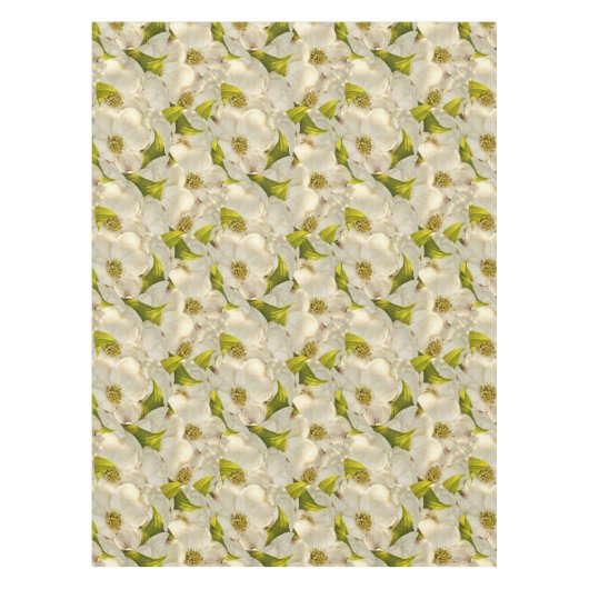 ミズキの花、春の自然の花柄の写真 テーブルクロス (正面)