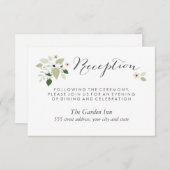 ミズキの花 開宴カード - ホワイト エンクロージャーカード (正面/裏面)