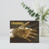 ミズキのHenna手 ポストカード (スタンド正面)