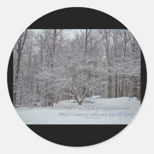 ミズキ木の引用文デニスWaitleyの雪 ラウンドシール