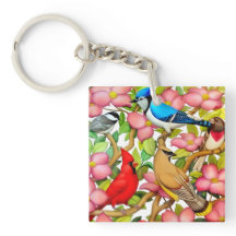 ミズキKeychainのカラフルな野生の鳥