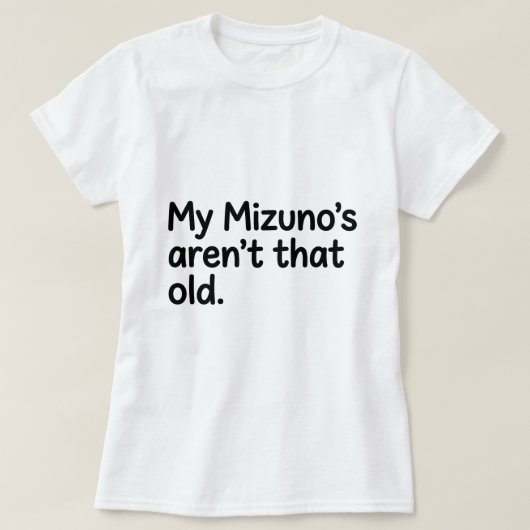 ミズノがまだ新しいウソ 白バレーTシャツ Tシャツ (デザイン正面)