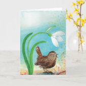 ミズバショウとセツブンソウが春を呼ぶ カード (黄色い花)