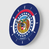 ミズパーソナライズされたーリ州旗デザインオンア ラージ壁時計 (傾斜)
