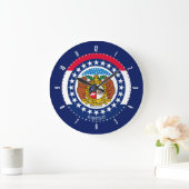 ミズパーソナライズされたーリ州旗デザインオンア ラージ壁時計 (ホーム)