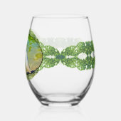 ミズマロヤ川にクレーン0335 ステムなしワイングラス (左)