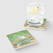 ミズマロヤ川にクレーン0335 ストーンコースター (横)