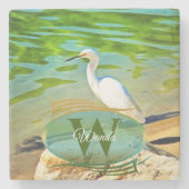 ミズマロヤ川にクレーン0335 ストーンコースター (正面)