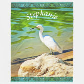 ミズマロヤ川にクレーン0335 フリースブランケット (正面)