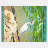 ミズマロヤ川にクレーン0335 フリースブランケット (正面(横))