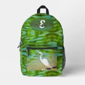 ミズマロヤ川にクレーン0335 プリントバックパック (正面)