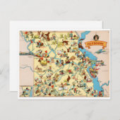 ミズーリおもしろいヴィンテージの地図 ポストカード (正面/裏面)