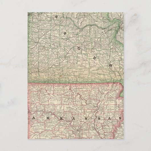 ミズーリとアーカンソー ポストカード (正面)