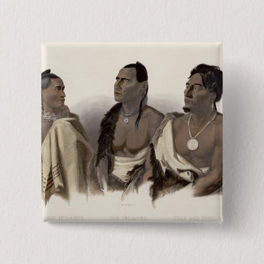 ミズーリのインディアン、Otoのインディアンおよび責任者の 缶バッジ (正面)