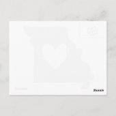 ミズーリのグレー州マップ図形とハート切り出し ポストカード (裏面)