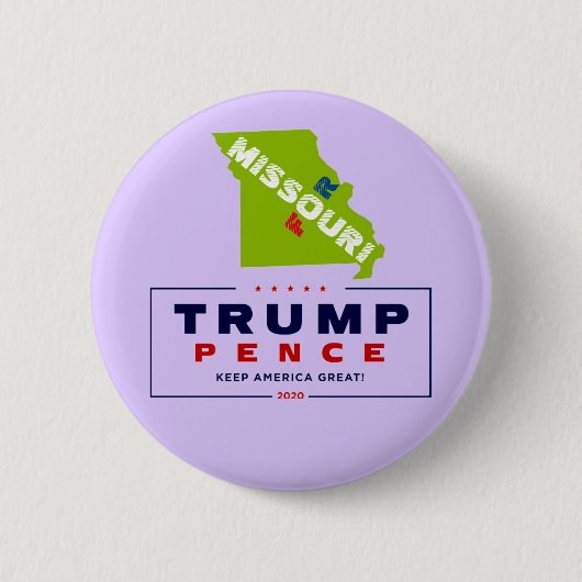 ミズーリのトランプ・ペンス2020 缶バッジ (正面)