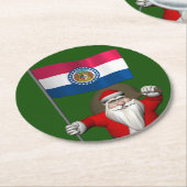 ミズーリの兆候を持つサンタクロース ラウンドペーパーコースター (アングル)