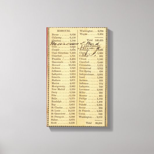 ミズーリの地図2 キャンバスプリント (正面)