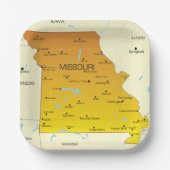 ミズーリの地図 ペーパープレート (正面)
