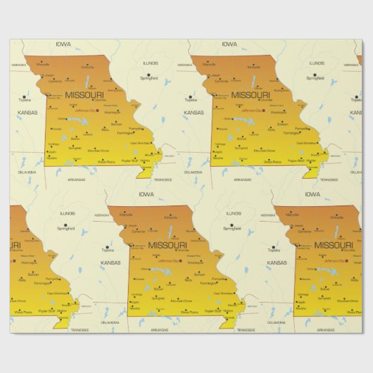 ミズーリの地図 ラッピングペーパー (フラット)
