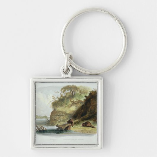 ミズーリの小屋を一生懸命働かせて下さい、容積1からの17をめっきして下さい キーホルダー (正面)