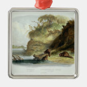 ミズーリの小屋を一生懸命働かせて下さい、容積1からの17をめっきして下さい メタルオーナメント (正面)