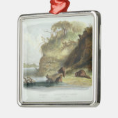 ミズーリの小屋を一生懸命働かせて下さい、容積1からの17をめっきして下さい メタルオーナメント (左)